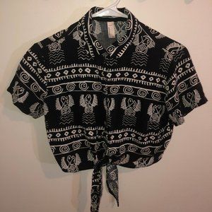 American Apparel Button Down Crop Top